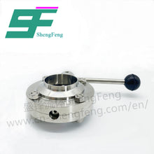 Load image into Gallery viewer, ShengFeng Hygienic DIN Welded Butterfly Valve with Pull Type Handle