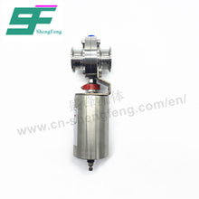 Load image into Gallery viewer, ShengFeng SS304 Sanitary SMS Clamped Butterfly Valve with Pneumatic Actuator