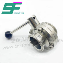 Load image into Gallery viewer, ShengFeng Hygienic DIN Clamped Butterfly Valve with Pull Type Handle