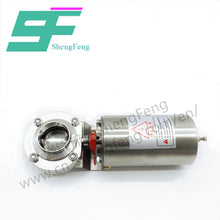 Load image into Gallery viewer, ShengFeng SS304 Sanitary SMS Welded Butterfly Valve with Pneumatic Actuator