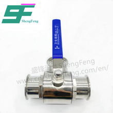 Load image into Gallery viewer, ShengFeng Hygienic SMS Manual T Type Clamped 3 Way Ball Valve