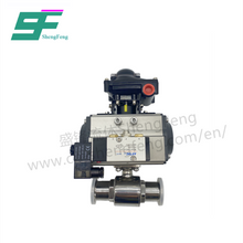 Load image into Gallery viewer, ShengFeng Hygienic Horizontal Pneumatic Actuator Clamped Straight Ball Valve