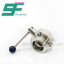 Load image into Gallery viewer, ShengFeng Hygienic Male Threaded Butterfly Valve with Pull Type Handle