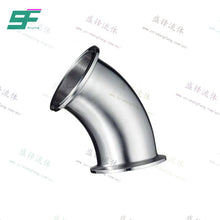 Load image into Gallery viewer, ShengFeng Hygienic SMS 45 degree Clamped Short Elbow