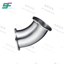 Load image into Gallery viewer, ShengFeng Hygienic SMS 45 degree Clamped Short Elbow