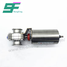 Load image into Gallery viewer, ShengFeng SS304 Sanitary SMS Clamped Butterfly Valve with Pneumatic Actuator