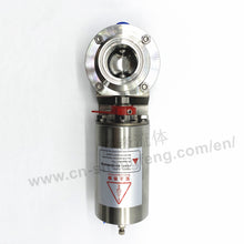 Load image into Gallery viewer, ShengFeng SS304 Sanitary SMS Clamped Butterfly Valve with Pneumatic Actuator