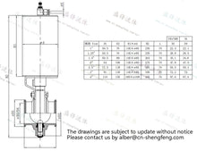 Load image into Gallery viewer, ShengFeng Sanitary Butterfly Valve with Canister Actuator
