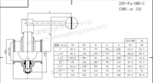 Load image into Gallery viewer, ShengFeng Hygienic SMS Clamped Butterfly Valve with Pull Type Handle
